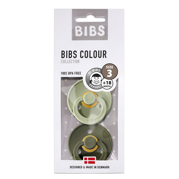 Bibs 2-pak rund sut, str 3 - Sage/Hunter Green