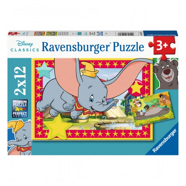 Disney dyr puslespil, 2x 12 brikker