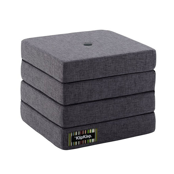 byKlipKlap 4-fold madras, blågrå med grå knap