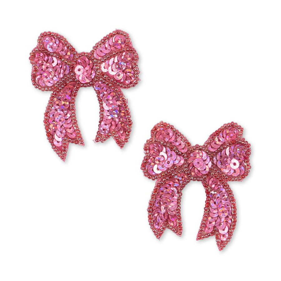 01_Konges Sløjd 2-pak paillet sløjfe hårclips, rapture rose.jpg