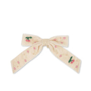 01_Konges Sløjd Hårclips fløjlssløjfe med perler, pearled ivory.jpg