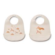 01_Liewood Tilda 2-pak Silikone Hagesmæk, Dream-Ecru.jpg