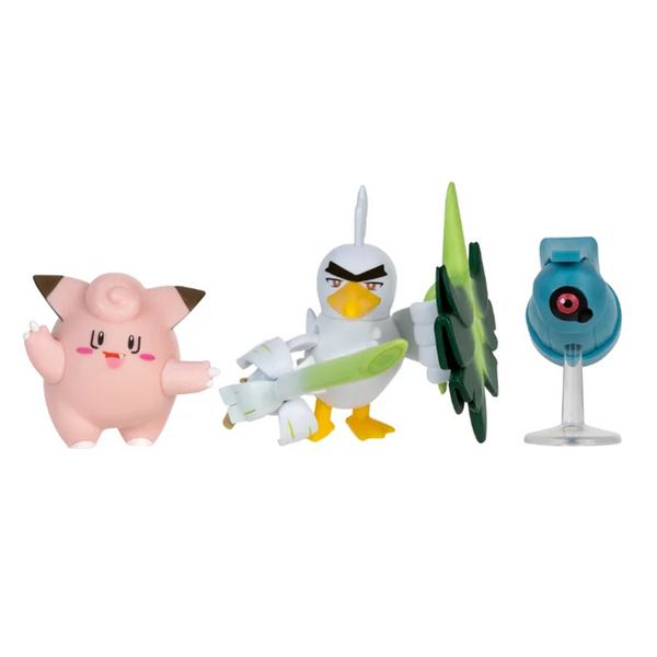 Pokemon battle figurer 3-pak, Clefairy, Beldum