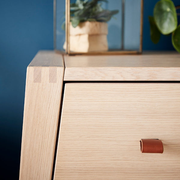 Leander kommode Linea med 3 skuffer, eg