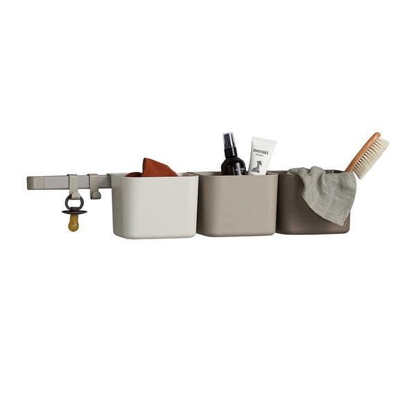 Leander bokse 3 pk. m. 1 lang skinne, Cappuccino