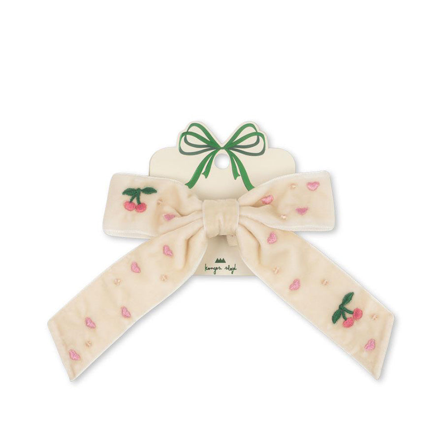 03_Konges Sløjd Hårclips fløjlssløjfe med perler, pearled ivory 2.jpg