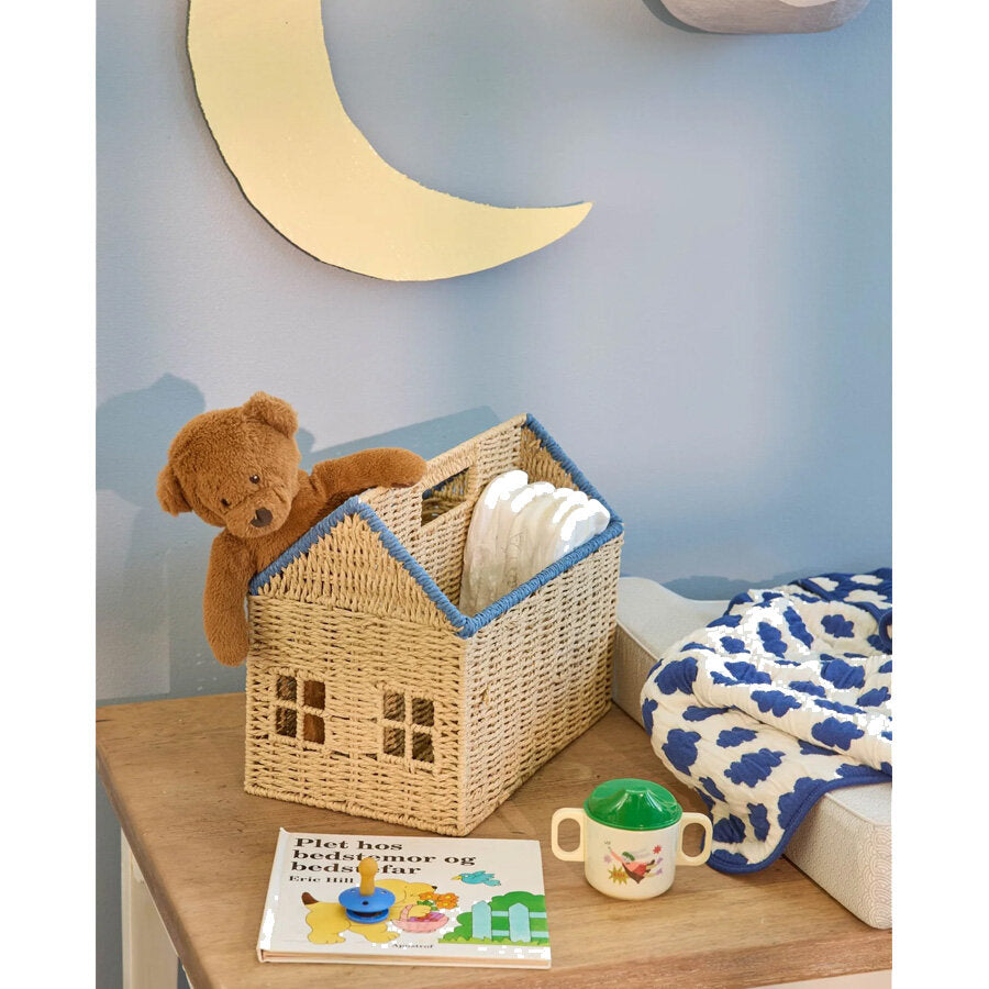 Rice opbevaringshus til bøger, blå